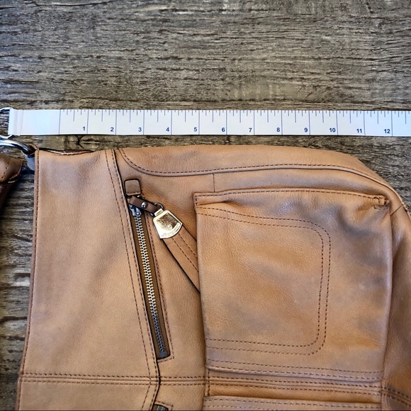 B. Makowsky Leather Hobo Bag, Beige/Tan - Picture 3 of 7